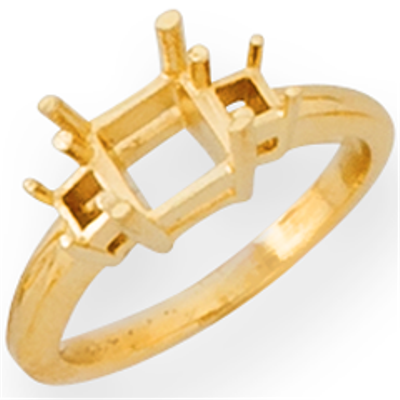 Lds Princess Cut Three Stone Ring